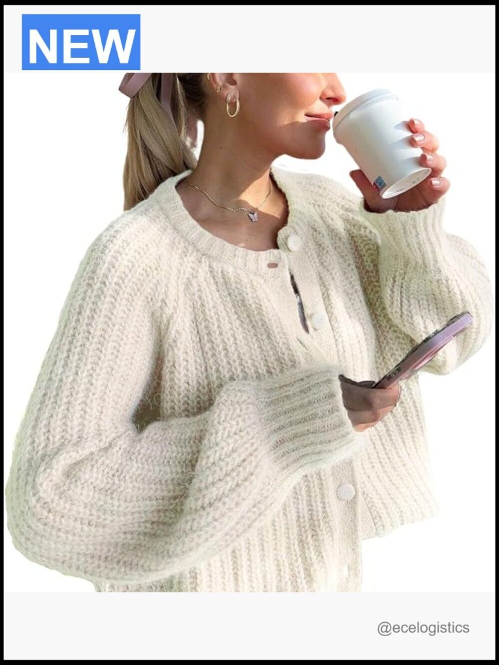 Chunky Knit Cardigan Sweater Button Down Long Sleeve Open Front Loose Fall Coat
